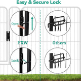 FXW Dog Pen Playpen, 8/32 Panels Pet Fence Playpen Gate Cage Kennel Indoor Outdoor Yard RV Camping for Puppies Small/Medium/Large Dogs, 32 Height